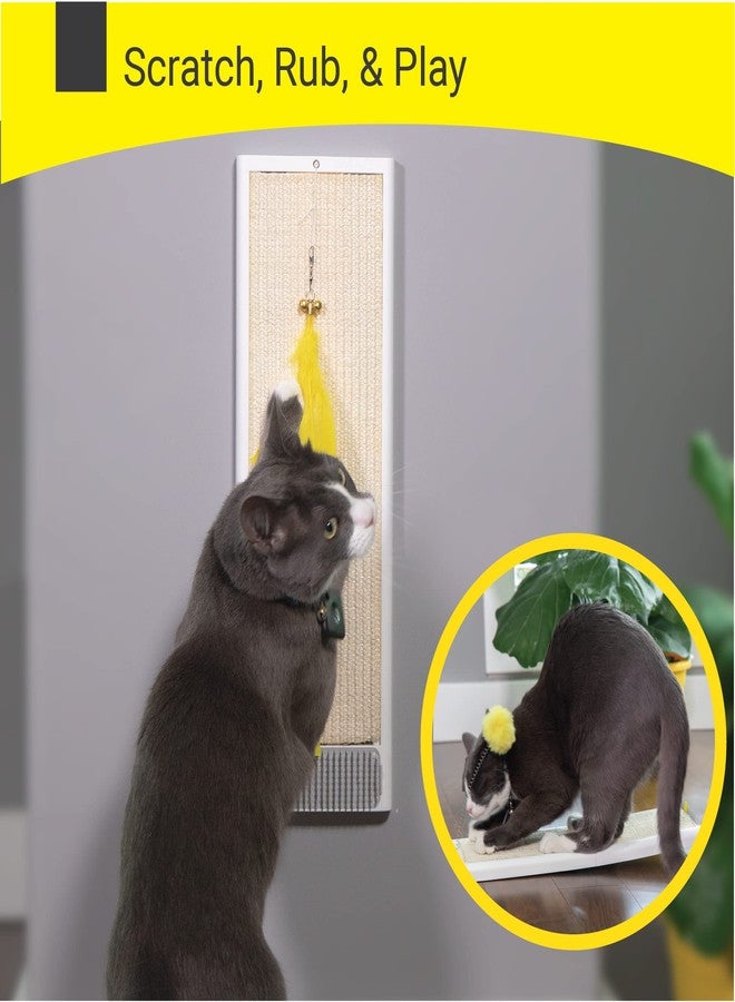 SVD.PET Cat Scratching Post, Natural sisal Pad Cat Scratching Board, Kitten Scratcher w/Replaceable Natural sisal Pad & Self-Groom Brush, Wall Mounted or Floor Use, Cat Toys Included(20x6.5) - Image 3