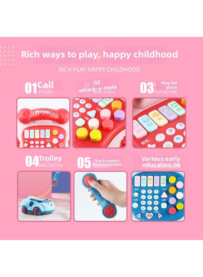 Children's Telephone Toys Baby Music Mobile Phone Simulation Landline Baby Puzzle Early Education Boys 0-1 Years Old 2 Girls-Color:【Upgrade Plus Battery Edition】 Multi-function Telephone-Blue (Recommended For Gifts) - Image 3
