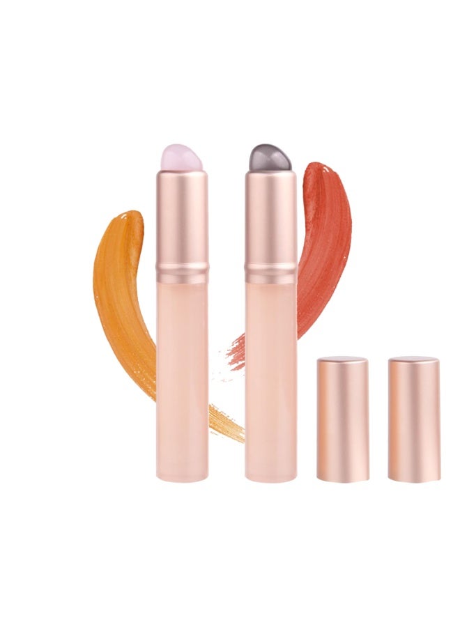 SUNSAR Silicone Lip Brush Applicator, Round Head with Cap, 2-Piece Set for Lipstick and Lip Gloss - Image 1