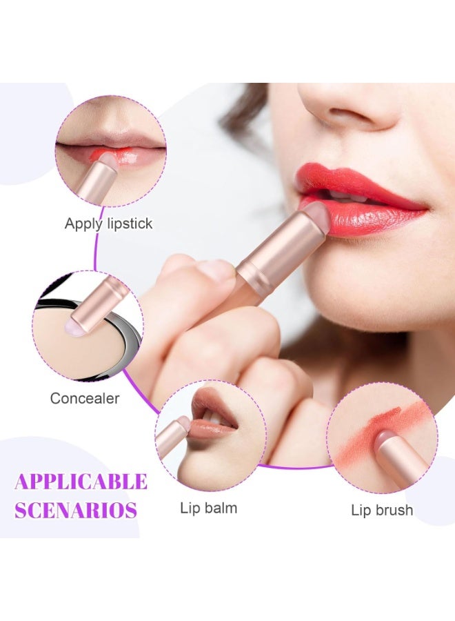 SUNSAR Silicone Lip Brush Applicator, Round Head with Cap, 2-Piece Set for Lipstick and Lip Gloss - Image 2