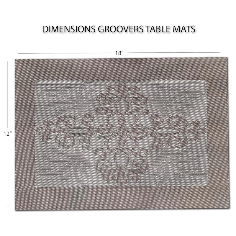 Groovers Placemats Dining Table mats Set of 6 Premium PVC Plastic Heat Resistant Washable - Image 3