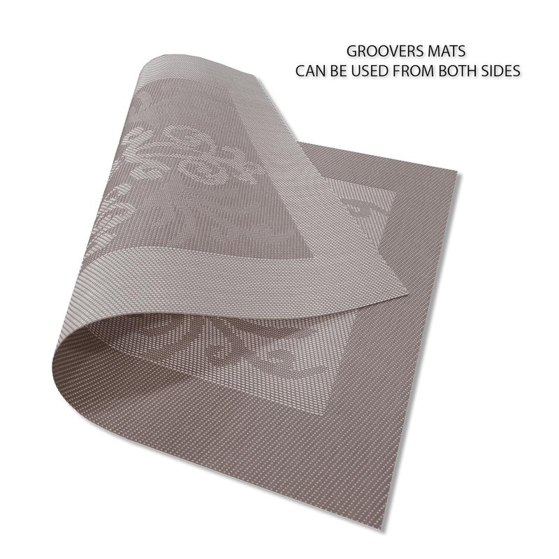 Groovers Placemats Dining Table mats Set of 6 Premium PVC Plastic Heat Resistant Washable - Image 2