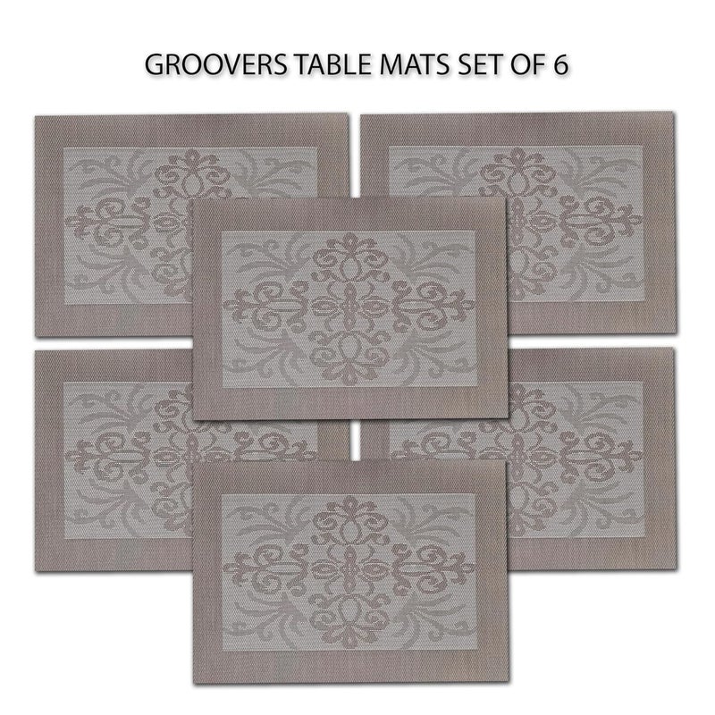 Groovers Placemats Dining Table mats Set of 6 Premium PVC Plastic Heat Resistant Washable - Image 4