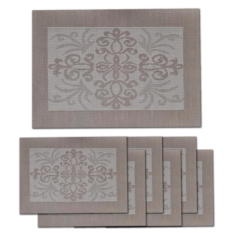 Groovers Placemats Dining Table mats Set of 6 Premium PVC Plastic Heat Resistant Washable - Image 1