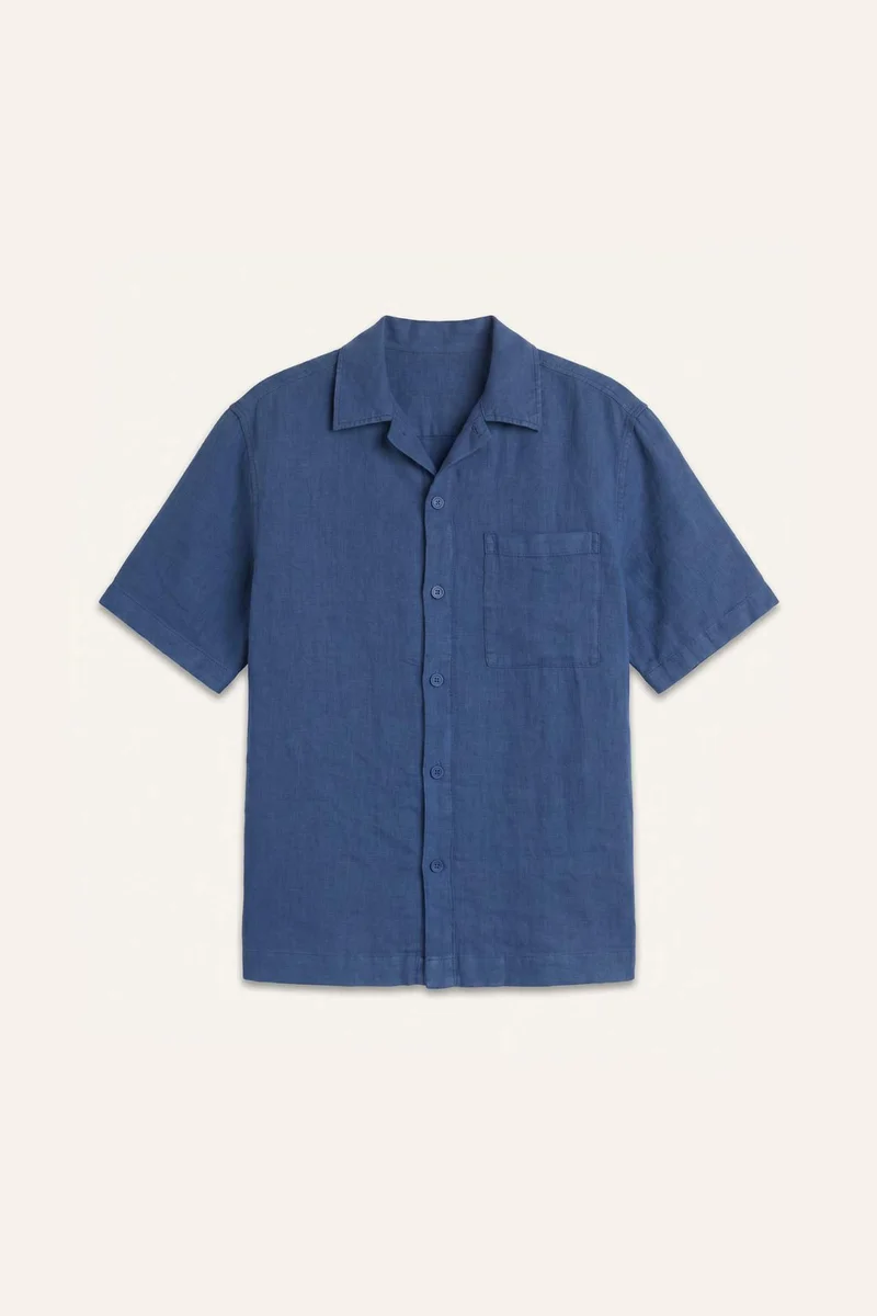 Defacto Relax Fit Apache Neck Woven Short Sleeve Shirt