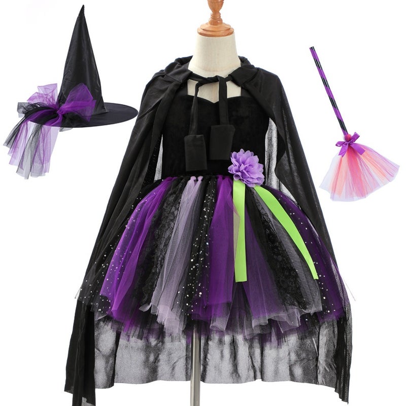 European and American Halloween Party Magic Wicked Witch Dress - Sleepy Witch Cosplay Tulle Tutu - Image 2