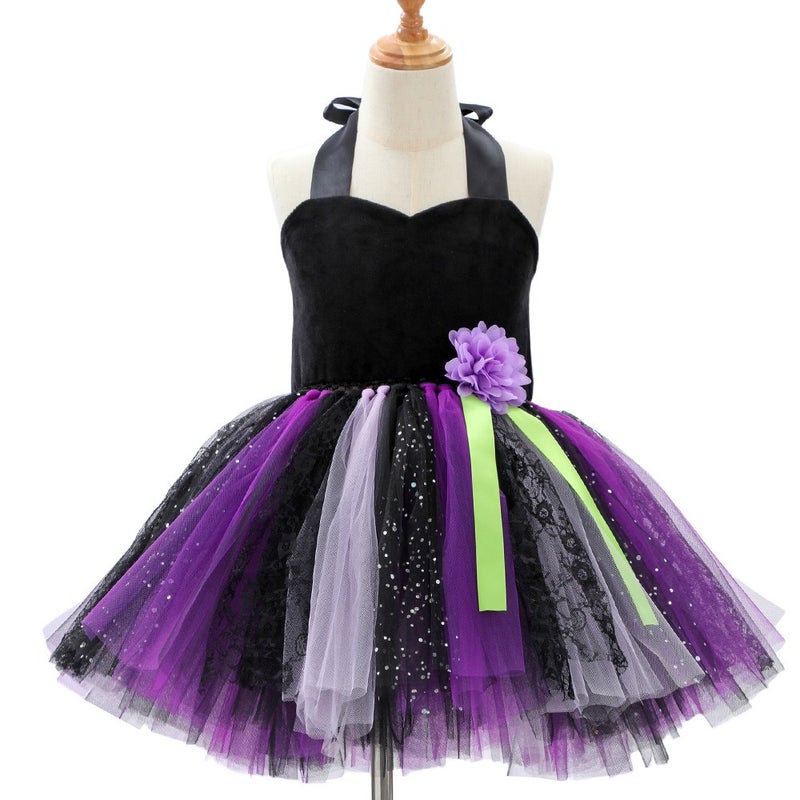 European and American Halloween Party Magic Wicked Witch Dress - Sleepy Witch Cosplay Tulle Tutu - Image 3