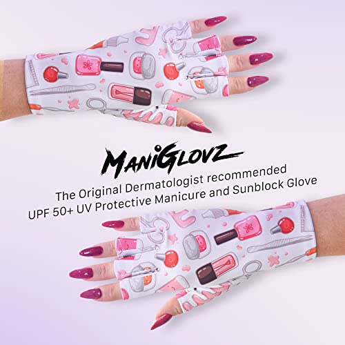 ManiGlovz - UPF 50+ UV Light Protective Nail Gloves | Gel Manicure Gloves and Anti UV Fingerless Gloves for Women | Can be Used as Sun Protection Gloves for Driving | Sugar and Spice - Image 2