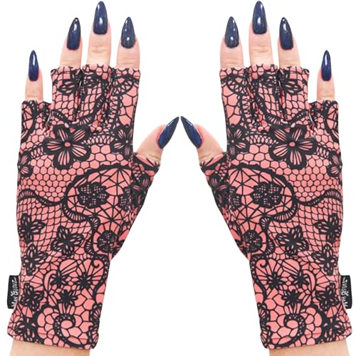 ManiGlovz - UPF 50+ UV Light Protective Nail Gloves | Gel Manicure Gloves and Anti UV Fingerless Gloves for Women | Can be Used as Sun Protection Gloves for Driving | Sugar and Spice - Image 1