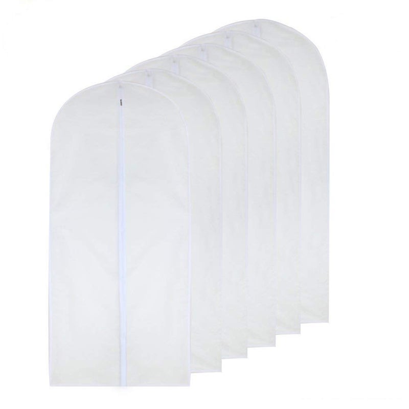 HomeClean Garment Bags for Hanging Clothes 24'' x 48'' Long Suit Dust Hanging Garment Bag White Breathable Suit Covers for Closet Full Zipper Dust Cover for Dance Dress Clothes Pack of 6 - Image 1