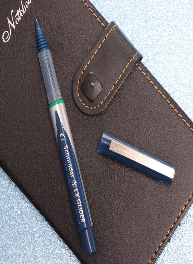 Luxor Schneider, LX Glider Pens, Pack of 3, Ink- (Blue, Black, Green) +1 Refill, Hybrid Tip, Refillable, Liquid Ink Roller Pen, A Perfect Pen for Discerning Professionals - Image 5