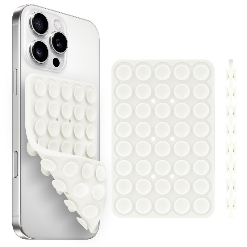 Yojaro Silicone Suction Cup Phone Case Mount Double Sided, Phone Accessories Hands-Free Strong Grip Holder for Selfies and Videos, Silicon Phone Stand for iPhone and Android White - Image 1