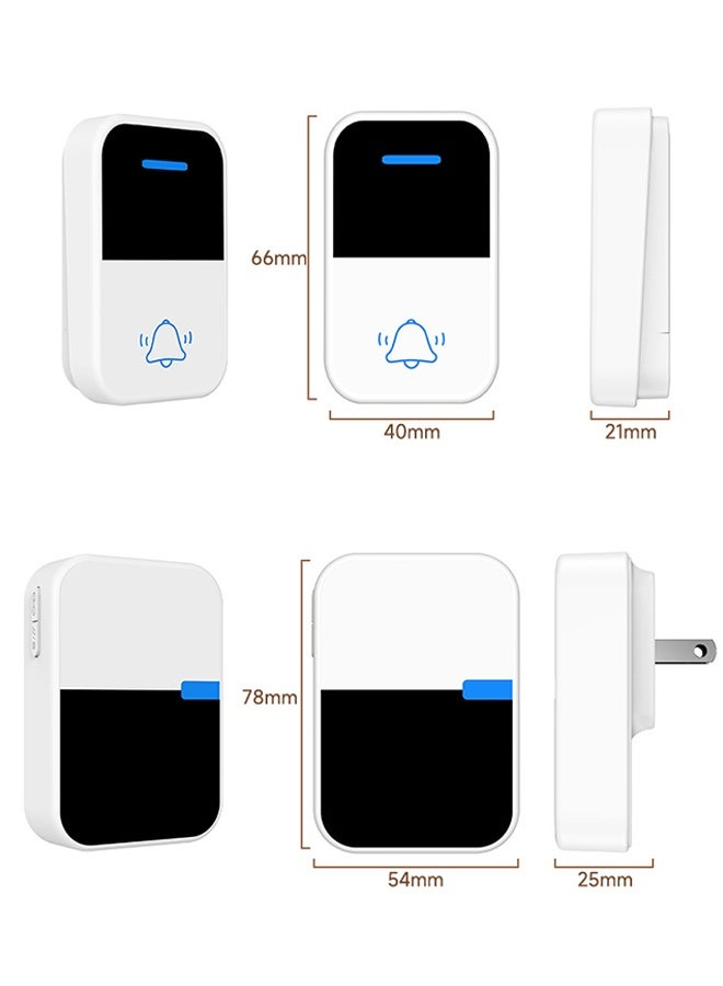 HAVEN Waterproof Wireless Doorbell with UK Plug, 200m Range, 38 Sounds and 4 Levels of Volume, Cordless Doorbell for Home, Office, Apartment, Hotel, Warehouse and Anti-Theft - Image 2
