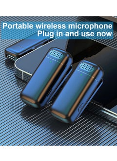 LUCKIER ميكروفون لاسلكى للهواتف المحمولة من النوع C، حافظة شحن USB-C iPhone 15، ميكروفون صغير لإلغاء الضوضاء، ميكروفون مشبك لتسجيل الفيديو، بث الغناء  - Image 2