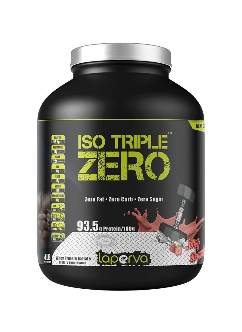 Laperva Iso Triple Zero Whey Protein Isolate Juicy Strawberry Flavor 4Lb 