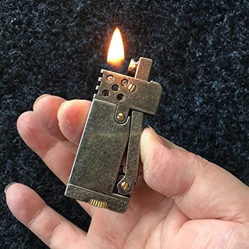 Fralwo Antique Vintage Lighter,Reusable Trench Windproof Lighter,Funny Cool Novelty Soft Flame Metal Kerosene Lighters (Sliver) - Image 1