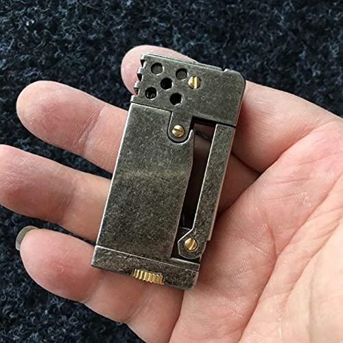 Fralwo Antique Vintage Lighter,Reusable Trench Windproof Lighter,Funny Cool Novelty Soft Flame Metal Kerosene Lighters (Sliver) - Image 2