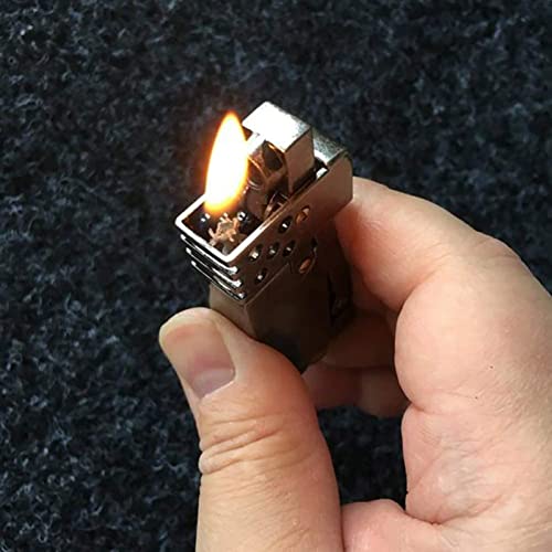 Fralwo Antique Vintage Lighter,Reusable Trench Windproof Lighter,Funny Cool Novelty Soft Flame Metal Kerosene Lighters (Sliver) - Image 3