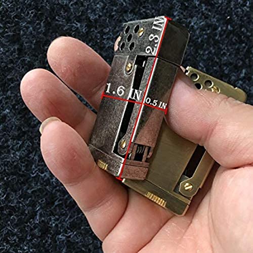 Fralwo Antique Vintage Lighter,Reusable Trench Windproof Lighter,Funny Cool Novelty Soft Flame Metal Kerosene Lighters (Sliver) - Image 4