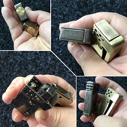 Fralwo Antique Vintage Lighter,Reusable Trench Windproof Lighter,Funny Cool Novelty Soft Flame Metal Kerosene Lighters (Sliver) - Image 5