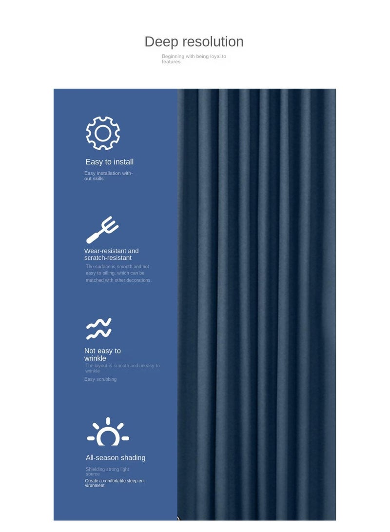 Bluejw 2-Piece Blackout Outdoor Curtains Dark Blue - Image 3