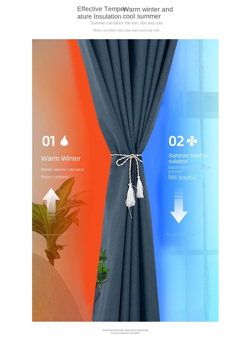 Bluejw 2-Piece Blackout Outdoor Curtains Dark Blue - Image 4