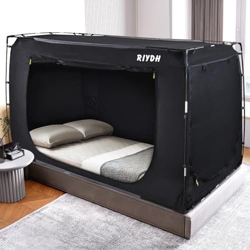 RIYDH Bed Tent Bed Canopy Twin Size Tents for Adult and Kids- Original Design Portable Dream Tent Indoor Sleeping Tents 80% Blackout with 3 Doors Breathable Big Space Tents - Image 1