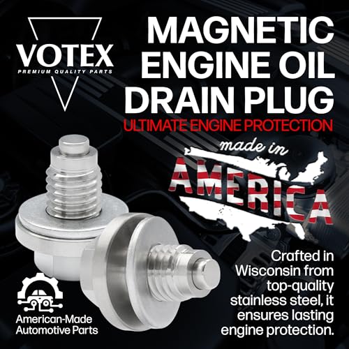 Votex - Made in USA - M12 X 1.75 Magnetic Engine Oil Drain Plug fits Buick, Chevrolet, Cadillac, Ford, GMC - Stainless Steel - Part Number DP002 - Image 2