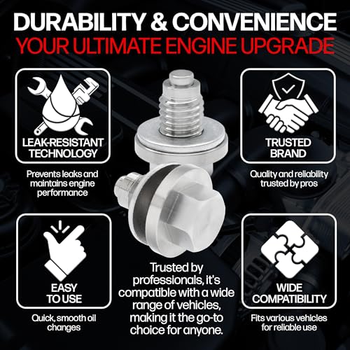 Votex - Made in USA - M12 X 1.75 Magnetic Engine Oil Drain Plug fits Buick, Chevrolet, Cadillac, Ford, GMC - Stainless Steel - Part Number DP002 - Image 4
