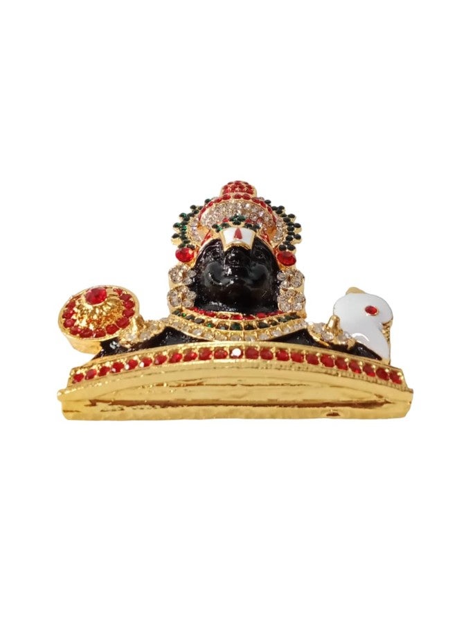 BEXCO Lord Venkateswara Balaji Multi Colored Stone Studded Gold Finish self Standing Statue for car Dashboard (0266col) - Image 5
