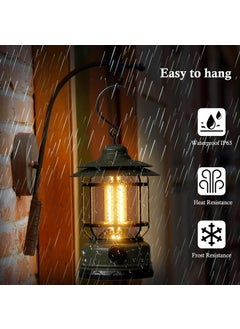 KUNDGLA 1 Pack Camping Lantern Battery Powered with Stepless Dimming Rechargeable Battery LED Lantern for Power Outage Camping Essentials Light for Emergency Hurricane CampingTent  - Image 4
