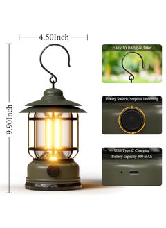 KUNDGLA 1 Pack Camping Lantern Battery Powered with Stepless Dimming Rechargeable Battery LED Lantern for Power Outage Camping Essentials Light for Emergency Hurricane CampingTent  - Image 5