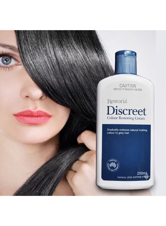 Restoria Discreet Colour Restoring Cream for Grey Hair, Gradually Restores Natural Hair Colour, Suitable for Men & Women, 250ml - Image 1