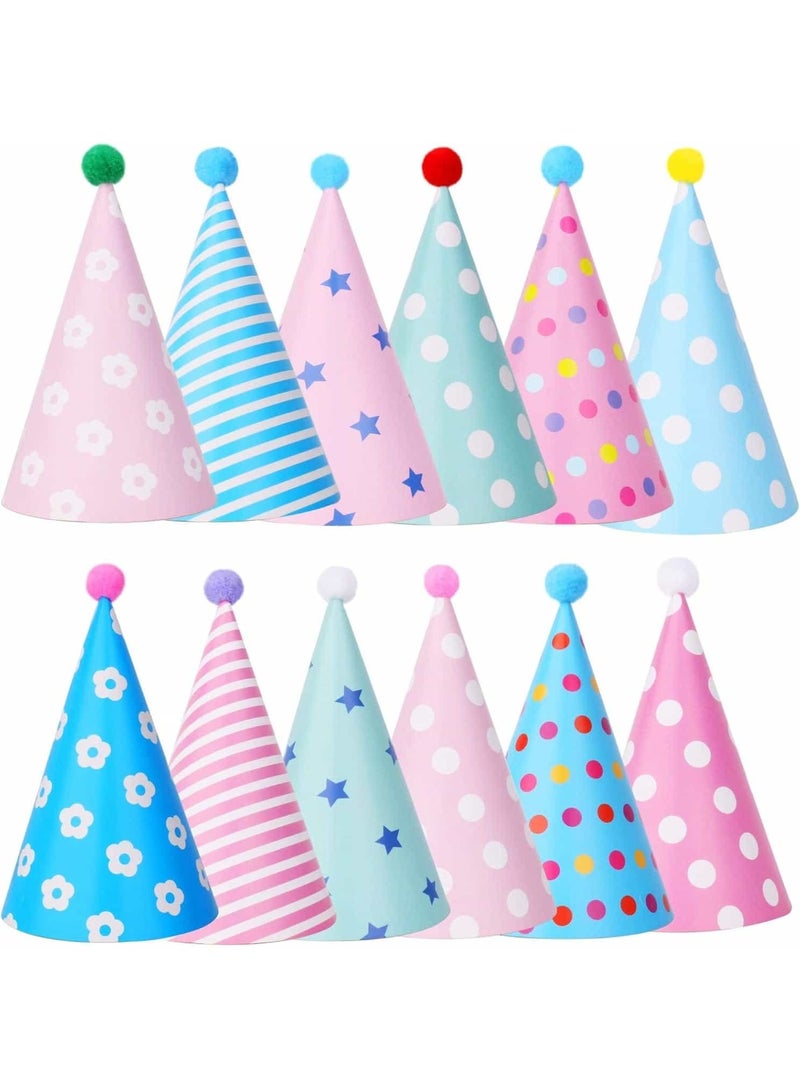 Mitoy 12 PCS Birthday Party Cone Hats for Kids and Adults, Colorful Party Hats, Birthday Celebrations and Party Decorations - Image 5