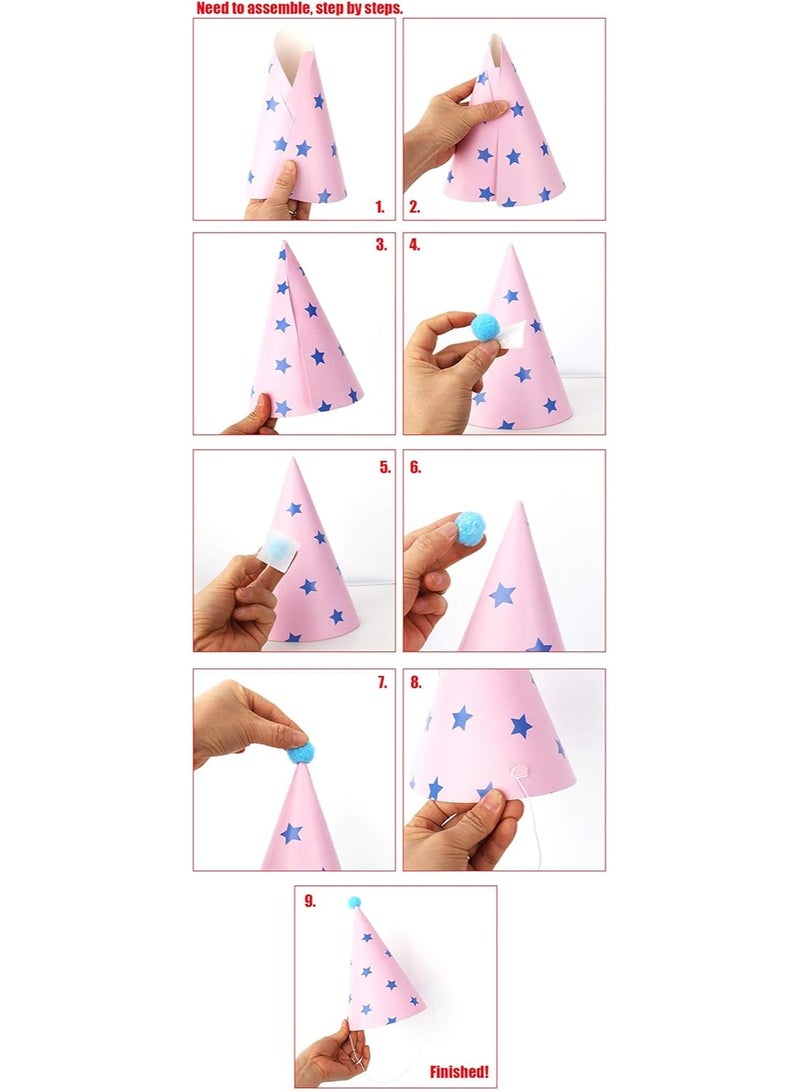 Mitoy 12 PCS Birthday Party Cone Hats for Kids and Adults, Colorful Party Hats, Birthday Celebrations and Party Decorations - Image 4