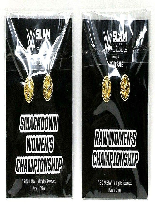 Loot Crate Set of 2 WWE Women's Raw RED and Smackdown Blue Championship Pins Slam Crate - Image 2