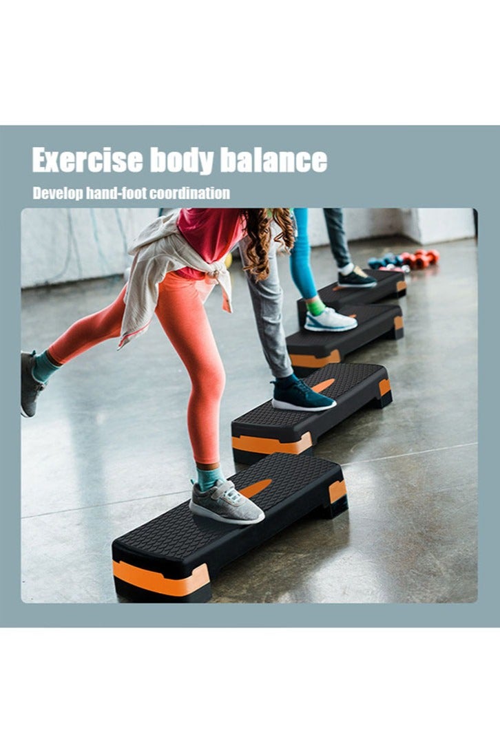 Generic Fitness Pedal Adjustable Aerobic Exercise Pedal Family Yoga Private Teaching Pedal Children's Jumping Exercise Fitness Equipment Orange Black  - Image 4