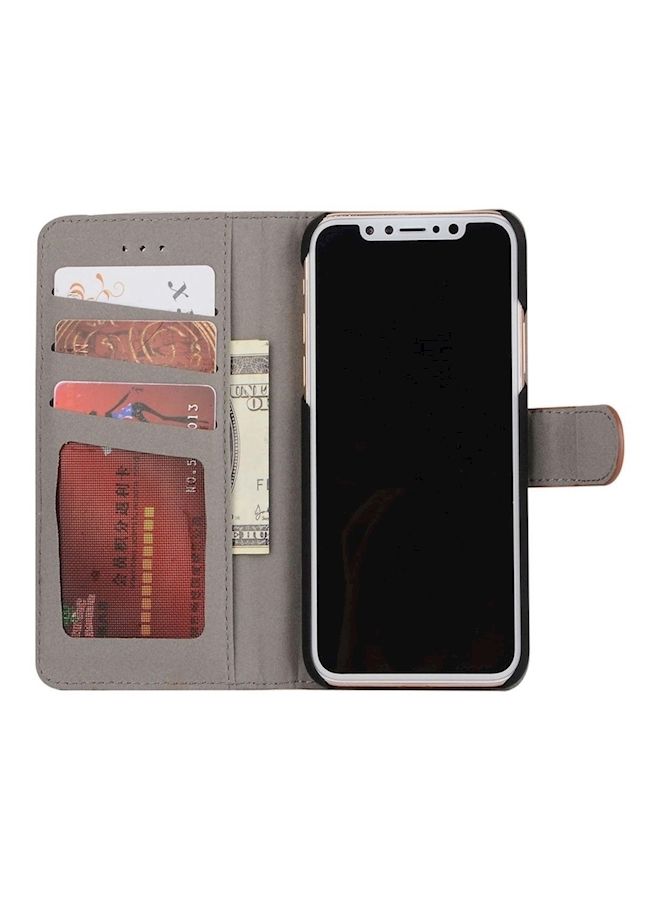 NIBEMINENT iPhone X Case with Slim Wallet Design and Card Slot Holder Shockproof Cover Pink - Image 4