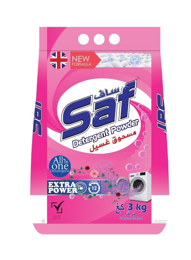 اس اي اف منظف ​​3 كجم محلول تنظيف غسيل قوي باللون الوردي للملابس النابضة بالحياة - Image 1