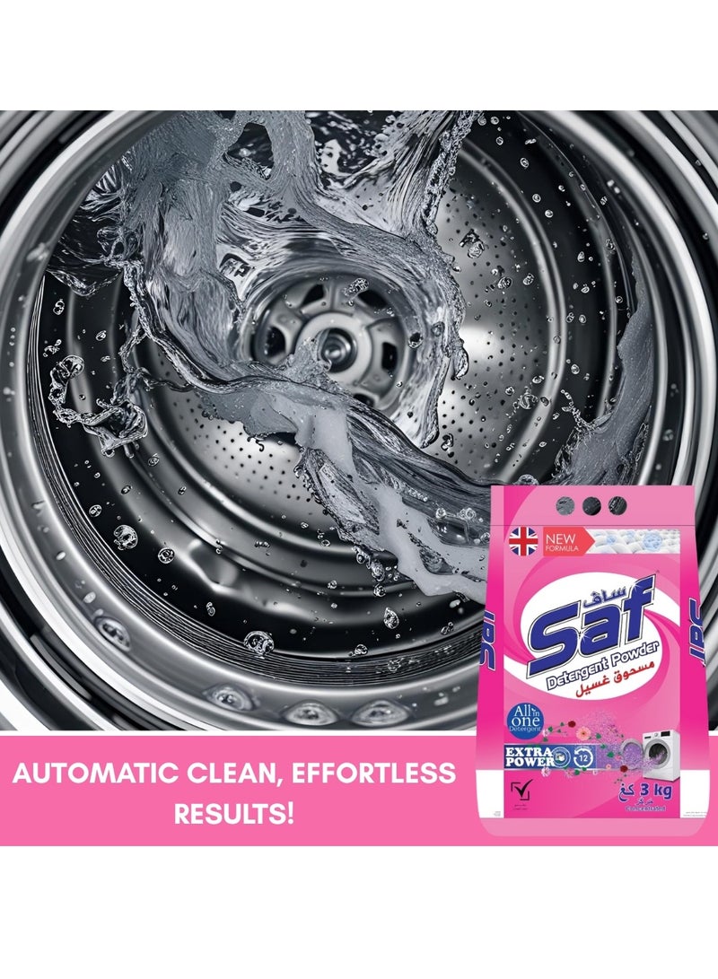 اس اي اف منظف ​​3 كجم محلول تنظيف غسيل قوي باللون الوردي للملابس النابضة بالحياة - Image 4