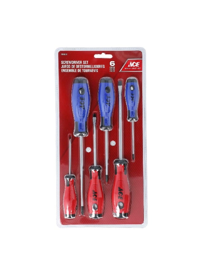 ACE 6-Piece Alloy Steel Screwdriver Set Multicolour 35 x 18 x 3.5 cm YF-SS34