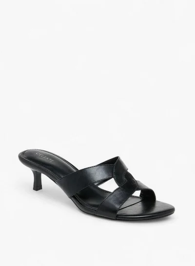 Celeste Women's Cutout Slip-On Sandals with Kitten Heels