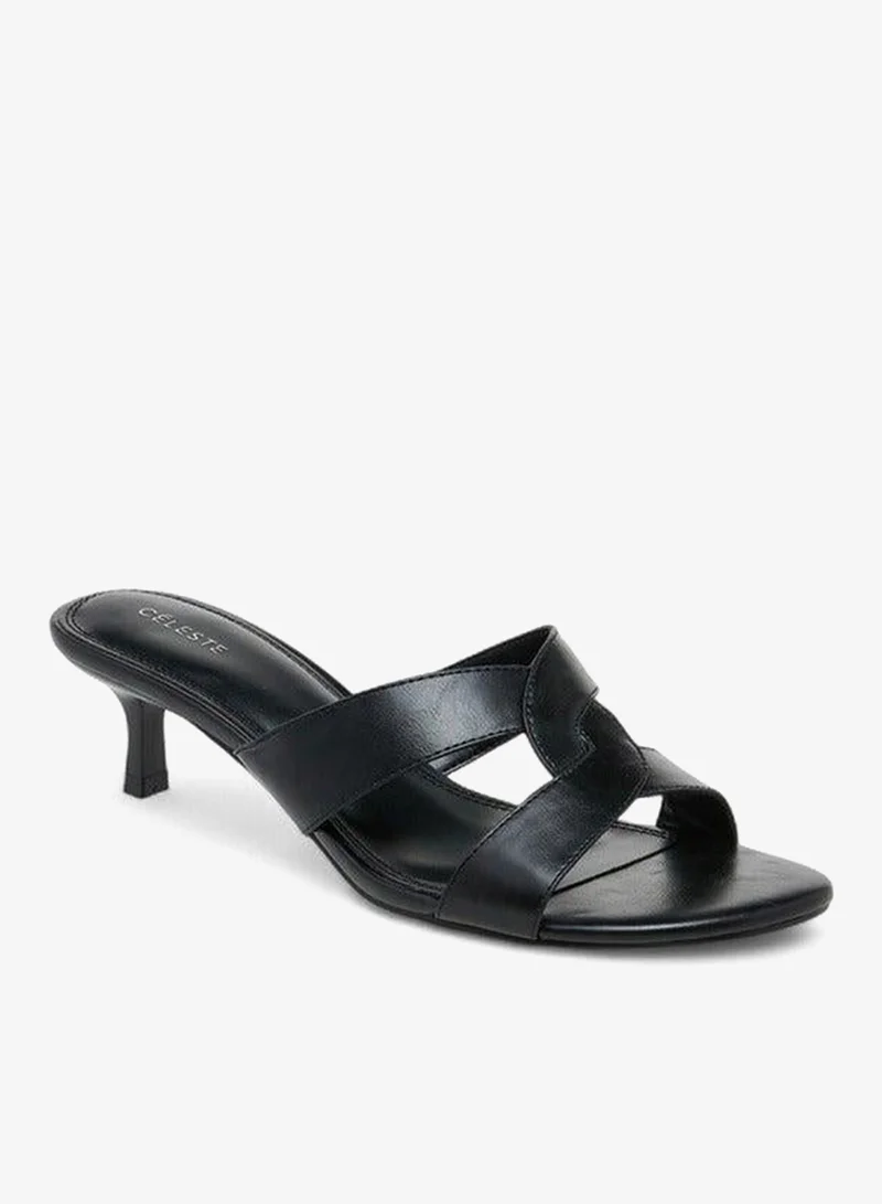 Celeste Women's Cutout Slip-On Sandals with Kitten Heels