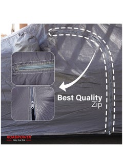 RoadPower zipper Car Cover With Mirror Pocket For All Weather Waterproof Windproof Dustproof Full Covers PVC And Cotton Fabric Tight Taffeta smooth Non-Abrasive (XXL 220''X 80''X 48'')  - Image 3