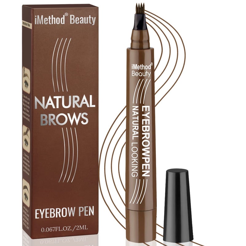 iMethod Eyebrow Pen  Upgrade Eyebrow TattooPen Eyebrow Makeup Long Lasting Waterproof and Smudgeproof Brown