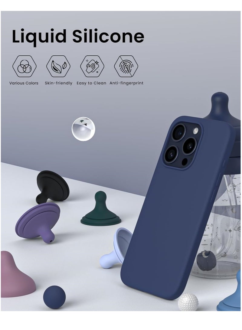 BORTONY iPhone 15 Pro Max Case Liquid Gel Silicone Rubber Soft Silky Touch Anti Scratch Shockproof Protective Cover 6.7 Inch - Image 3