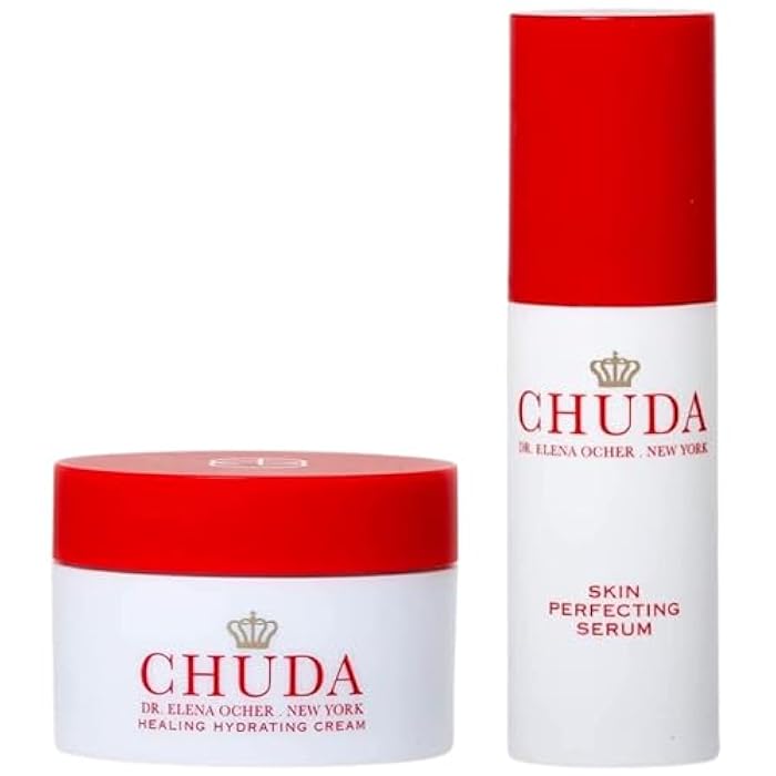 CHUDA Healing Hydrating Cream 30ml and Skin Perfecting Serum with AHA 30ml, Gift Set - Face Moisturizers with Remedea Compound, Anti Aging Skin Care Set, Daily Face Serum and Cream for All Skin Type - Image 1