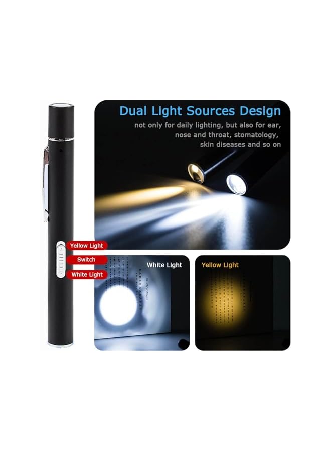 PROMASS promass Pen Torch Reusable, 2 PCS Diagnostic Medical Penlight USB Rechargeable LED Pen Ligh for Nurses Students Doctors, Mini Flashlight with 2 LED Sources, Magnetic Cap, Pocket Clip  - Image 4