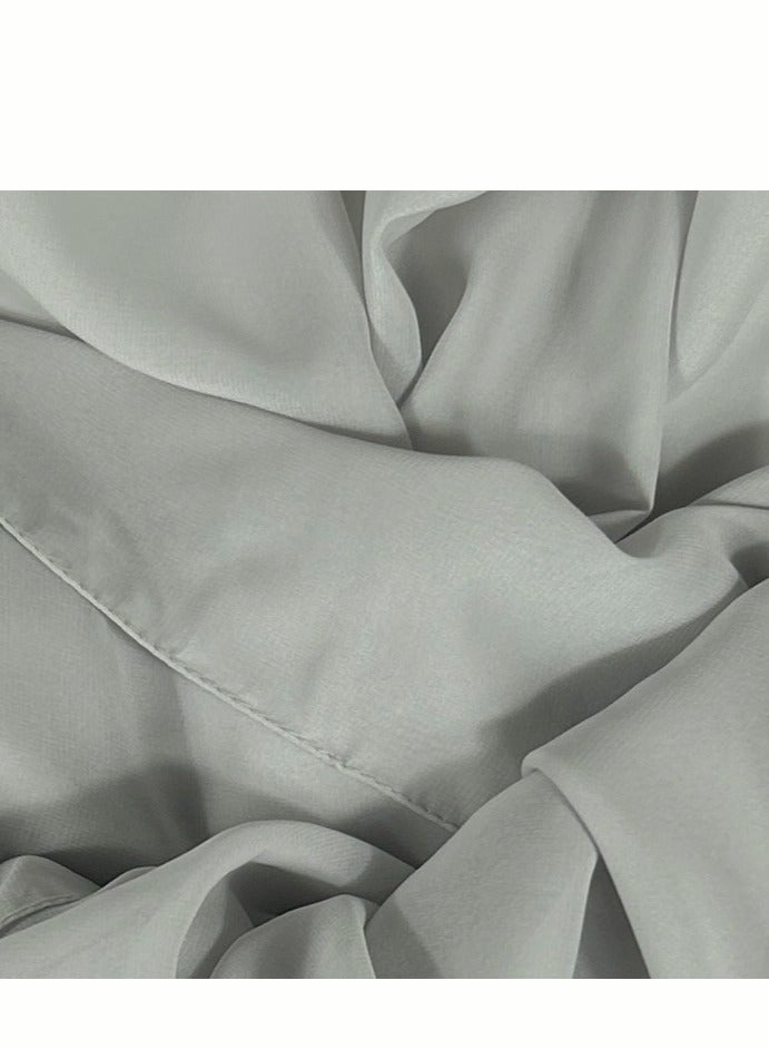 Perfectory PERFECTORY Women Lightweight Solid Chiffon Hijab Shawl Soft Premium Abaya Shawl Wrap Scarves, Long Bridal Hijab Scarf- Gainsboro  - Image 3
