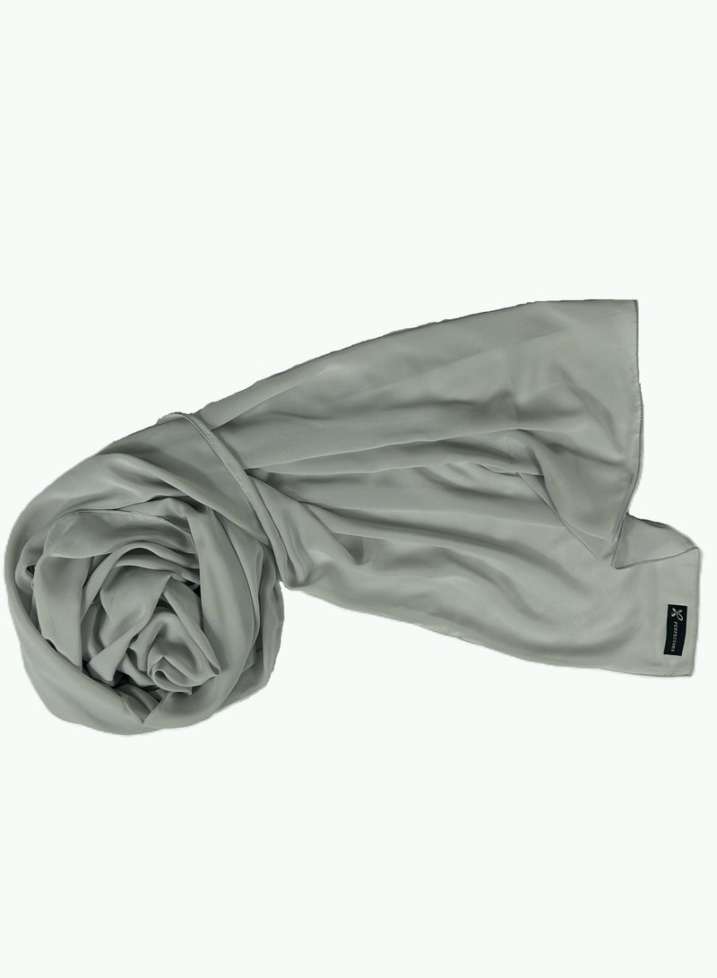 Perfectory PERFECTORY Women Lightweight Solid Chiffon Hijab Shawl Soft Premium Abaya Shawl Wrap Scarves, Long Bridal Hijab Scarf- Gainsboro  - Image 2